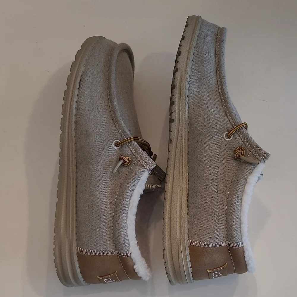 Hey Dude Wally Herringbone Canvas Loafer Chukka-Style Slide/ Slip On